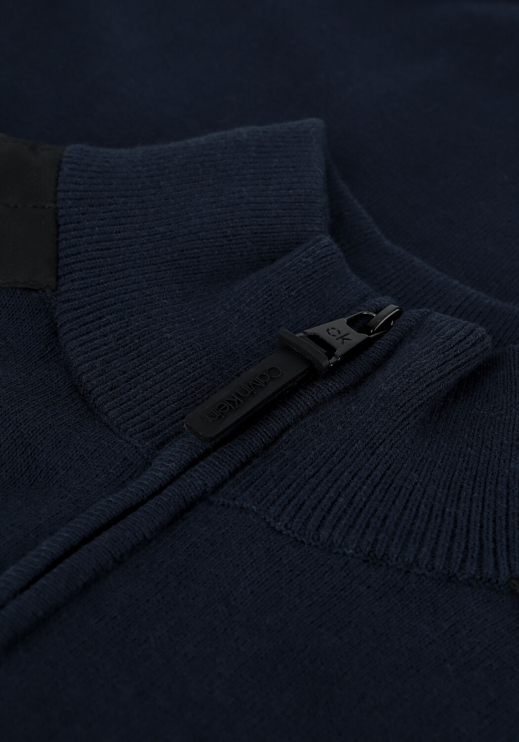 Blauwe CALVIN KLEIN Trui MIX MEDIA QUARTER ZIP - large
