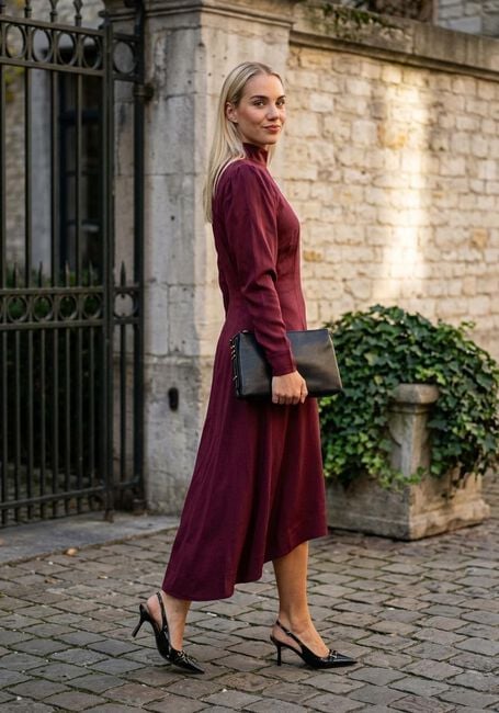 Bordeaux COPENHAGEN MUSE Midi jurk CMVIANNA-DRESS - large