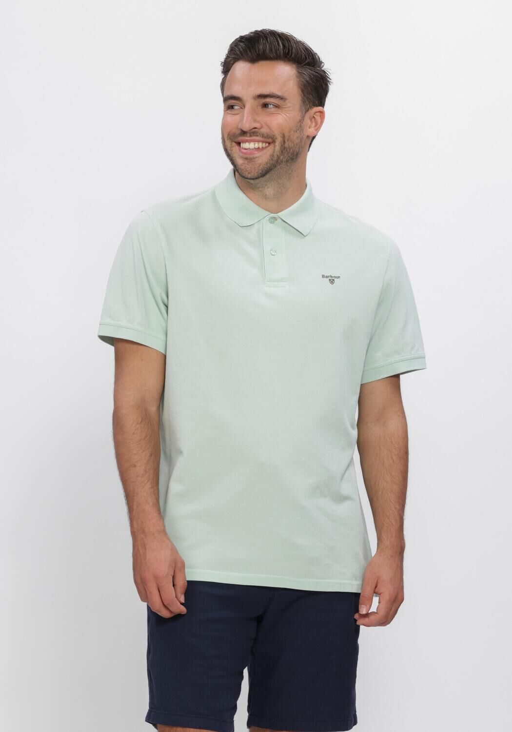 Blauwe BARBOUR Polo LIGHTWEIGHT SPORTS POLO SHIRT - large