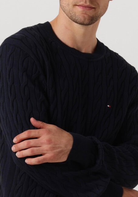 TOMMY HILFIGER Pull CLASSIC CABLE CREW NECK Bleu foncé - large