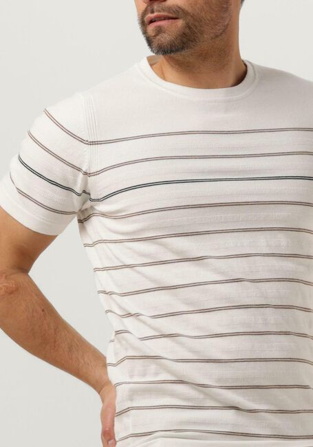 DSTREZZED T-shirt CREW S/S COTTON STRUCTURE STRIPE en blanc - large