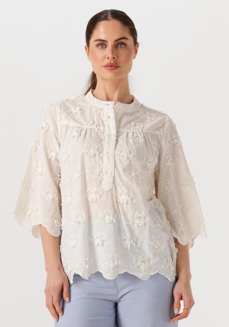 Witte LOLLYS LAUNDRY  LOUISELL BLOUSE SS - large