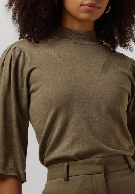 MINUS Pull KYLINA HIGH NECK KNIT T-SHIRT Olive - large