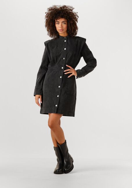 Zwarte ROUGE EDIT Mini jurk ROUMORA LS SHORT DENIM DRESS - large