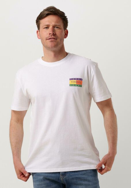 TOMMY JEANS T-shirt TJM REG SUMMER FLAG TEE Blanc - large