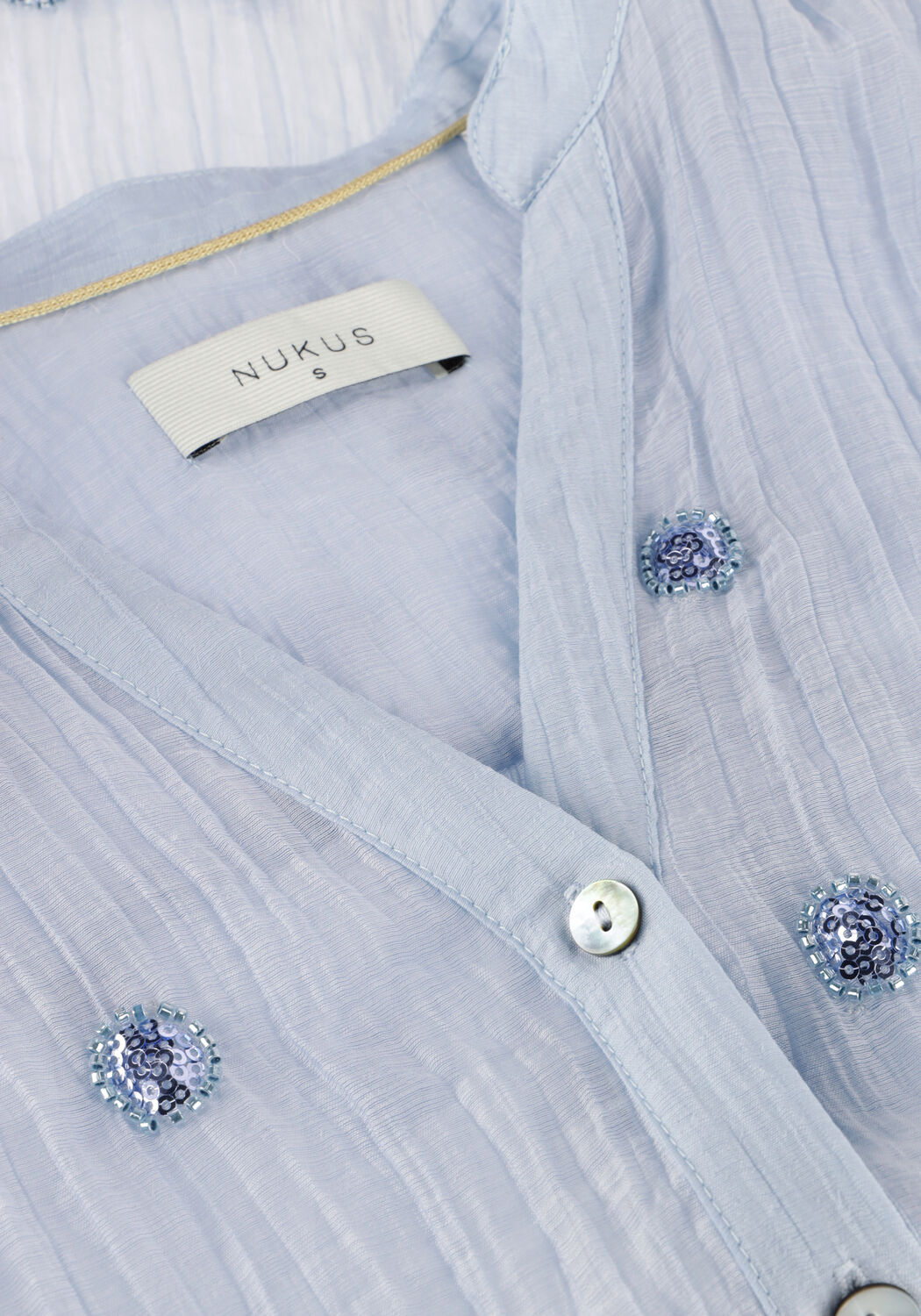 NUKUS ROSAN BLOUSE EMBROIDERY Blouses Bleu clair - large