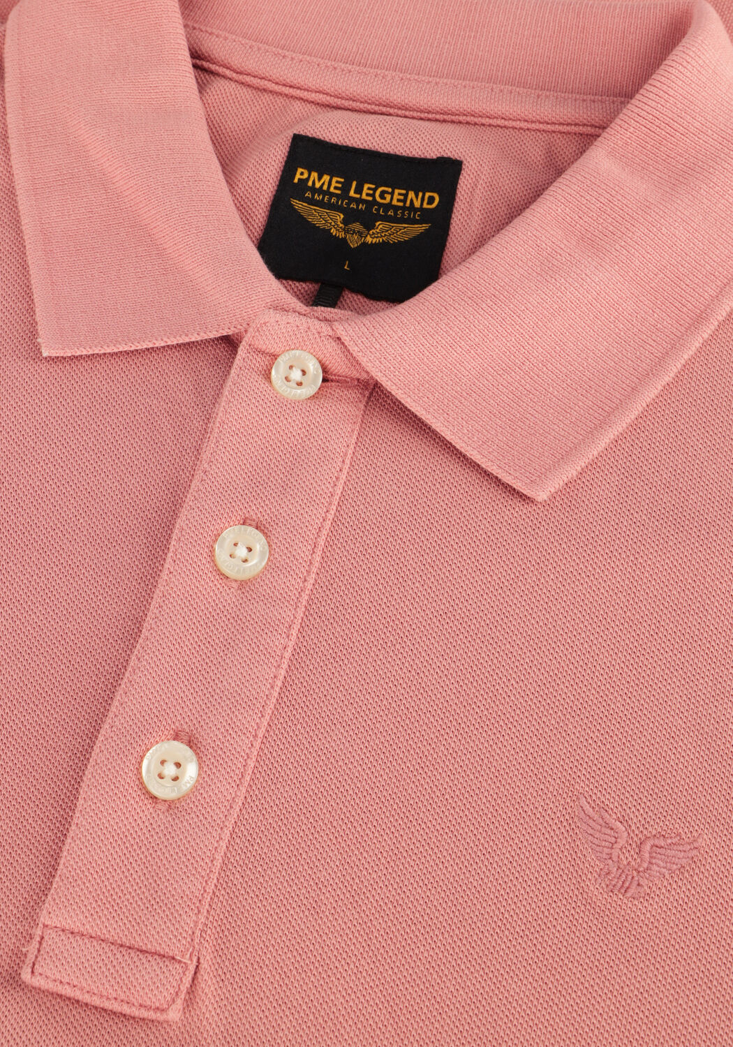 PME LEGEND Polo SHORT SLEEVE POLO PIQUE GARMENT DYE en rose - large