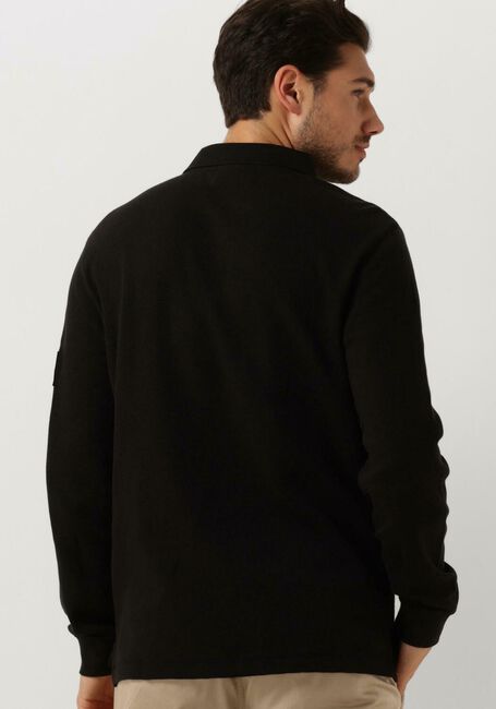 CALVIN KLEIN Pull WAFFLE LS BADGE POLO en noir - large