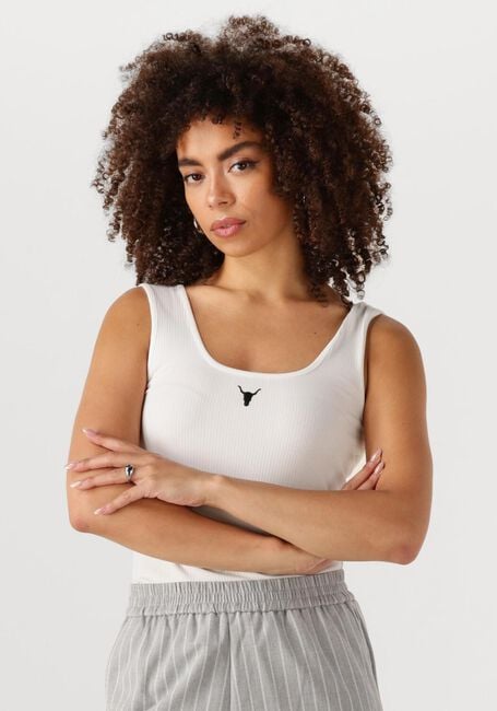 Witte ALIX THE LABEL Top LADIES KNITTED TANKTOP - large
