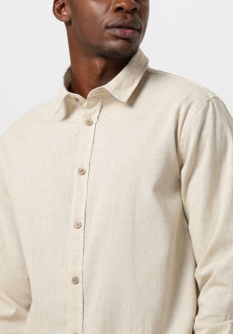Beige ANERKJENDT Casual overhemd AKLOUIS L/S LINEN SHIRT - large