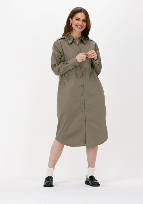 LEVETE ROOM Robe midi ISLA SOLID 44 DRESS Kaki - large