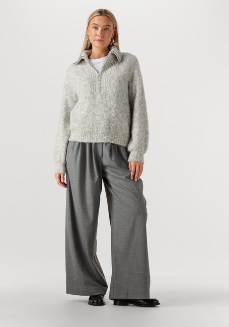 SIMPLE Pull KNIT-BOUCLE-25-3 Gris clair - large