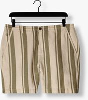 CAST IRON Pantalon courte CHINO SHORTS LINEN STRIPE en vert