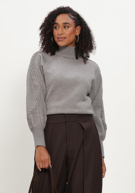 MINUS Pull MSVERA HIGH NECK KNIT PULLOVER en gris - large
