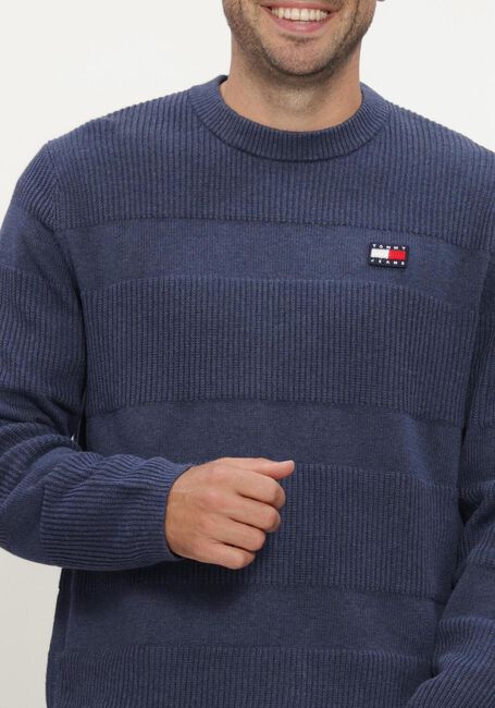 Blauwe TOMMY JEANS Trui TJM REG TEXTURED SWEATER EXT - large