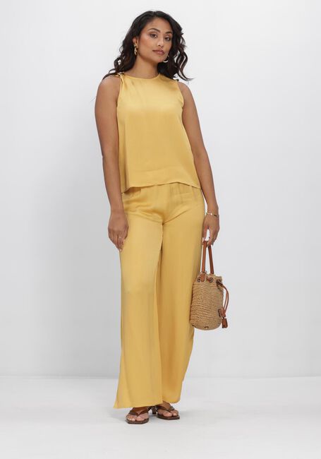 SELECTED WOMEN Pantalon large SLFLAURA HW SLIT PANT B en beige - large