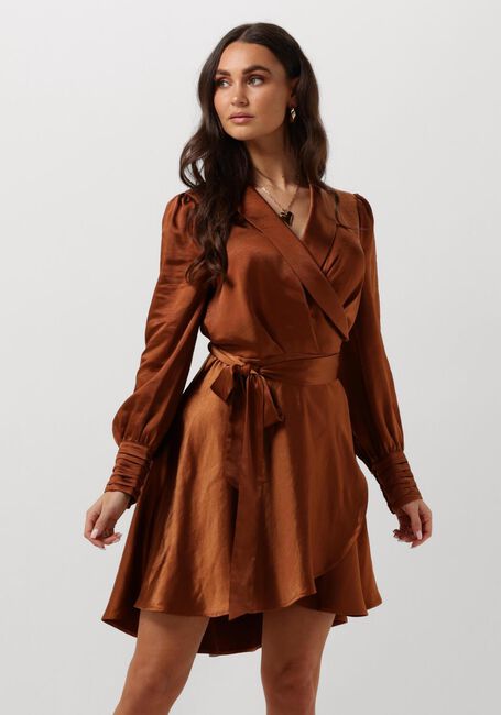 NOTRE-V Mini robe NV-DORIS SATIN DRESS en marron - large