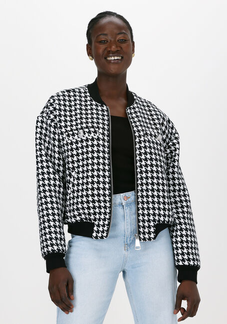 Zwarte COLOURFUL REBEL Jack LIZZY DOGTOOTH BOMERJACKET - large