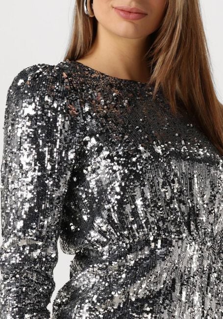 SELECTED FEMME Mini robe SLFARI-COLYN LS SHORT SEQUINS en argent - large
