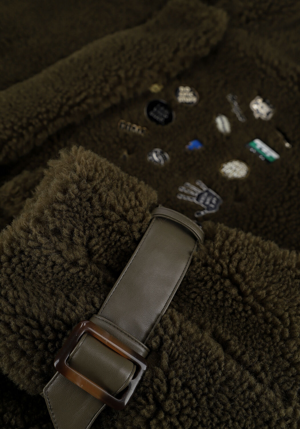 Groene GOOSECRAFT Teddy jas GC LOLA PINS COAT - large