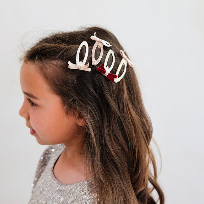 Roze MIMI & LULA Haaraccessoires SKINNY BOW CLIPS - large