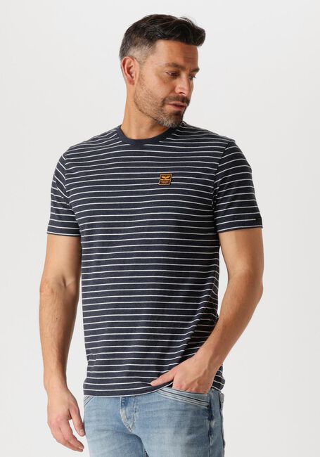 PME LEGEND T-shirt SHORT SLEEVE R-NECK YD MELANGE STRIPED JERSEY en bleu - large