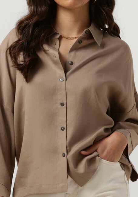 Bruine OBJECT  OBJTILDA BOXY SHIRT - large