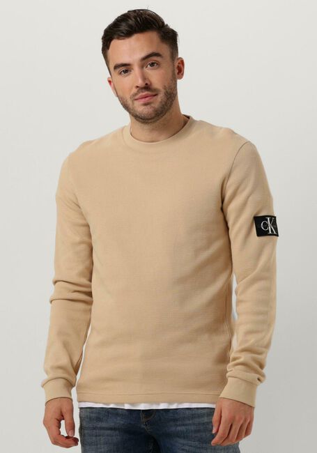 CALVIN KLEIN Pull BADGE WAFFLE LS TEE Sable - large