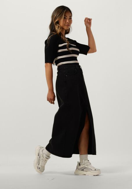 Zwarte CO'COUTURE T-shirt BADOE STRIP MIDI SLEEVE KNIT Zwarte CO'COUTURE T-shirt BADOE STRIP MIDI SLEEVE KNIT - large