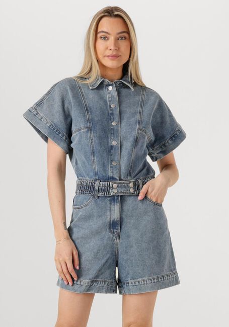 Blauwe ROUGE EDIT  ROUJOLIE 2/4 DENIM PLAYSUIT - large