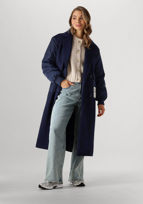 COLOURFUL REBEL Manteau ADA CONTRAST WOOL LONG COAT Bleu foncé - large