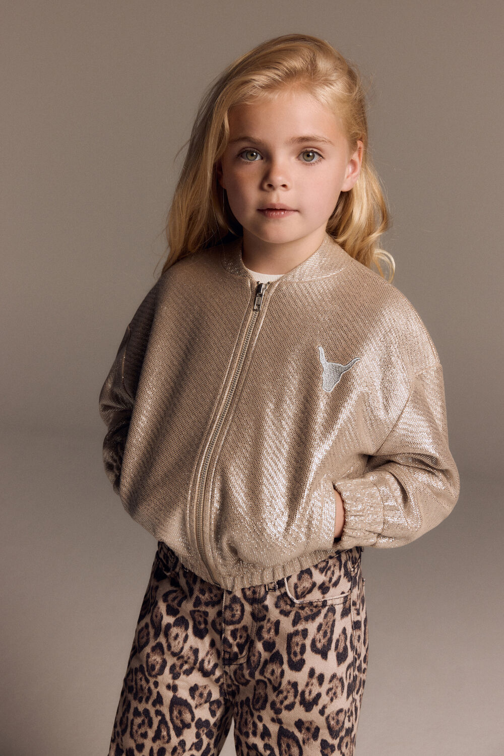 Gouden ALIX MINI Jack KNITTED SILVER BOMBER - large