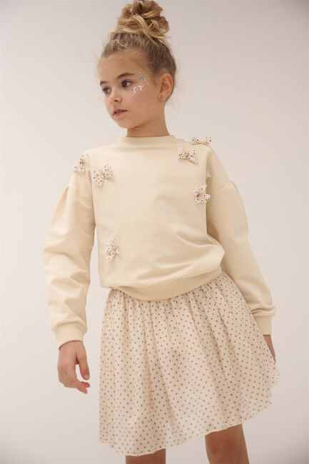NONO Mini-jupe NINU MESH SKIRT Écru - large
