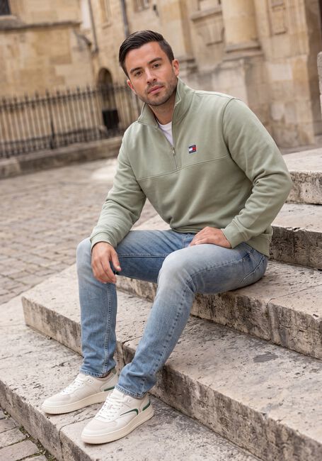 Groene TOMMY JEANS Sweater TJM REG BADGE QZ EXT - large