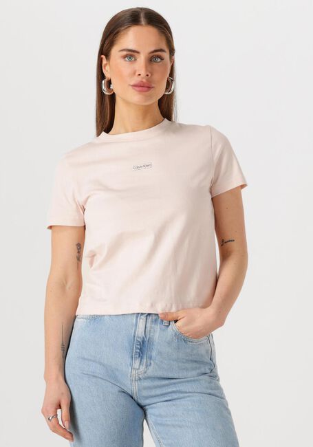CALVIN KLEIN T-shirt PLACED INSTITUTIONAL BABY TEE Rose clair - large