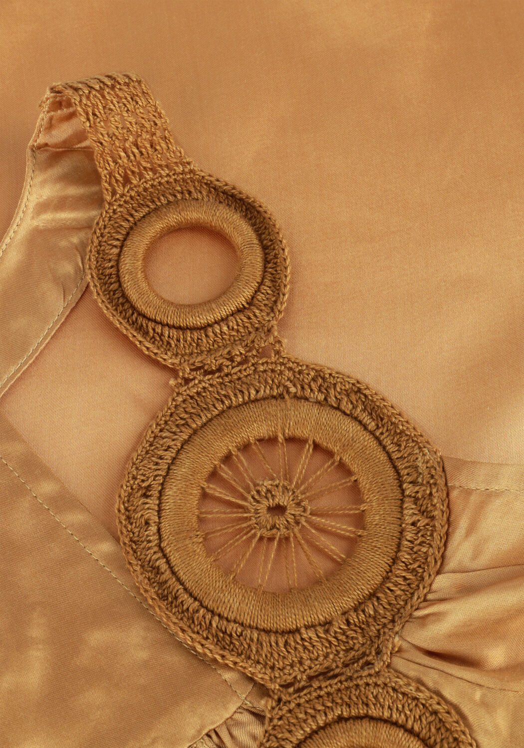 SUMMUM Haut SINGLET SOLID SATIN en camel - large