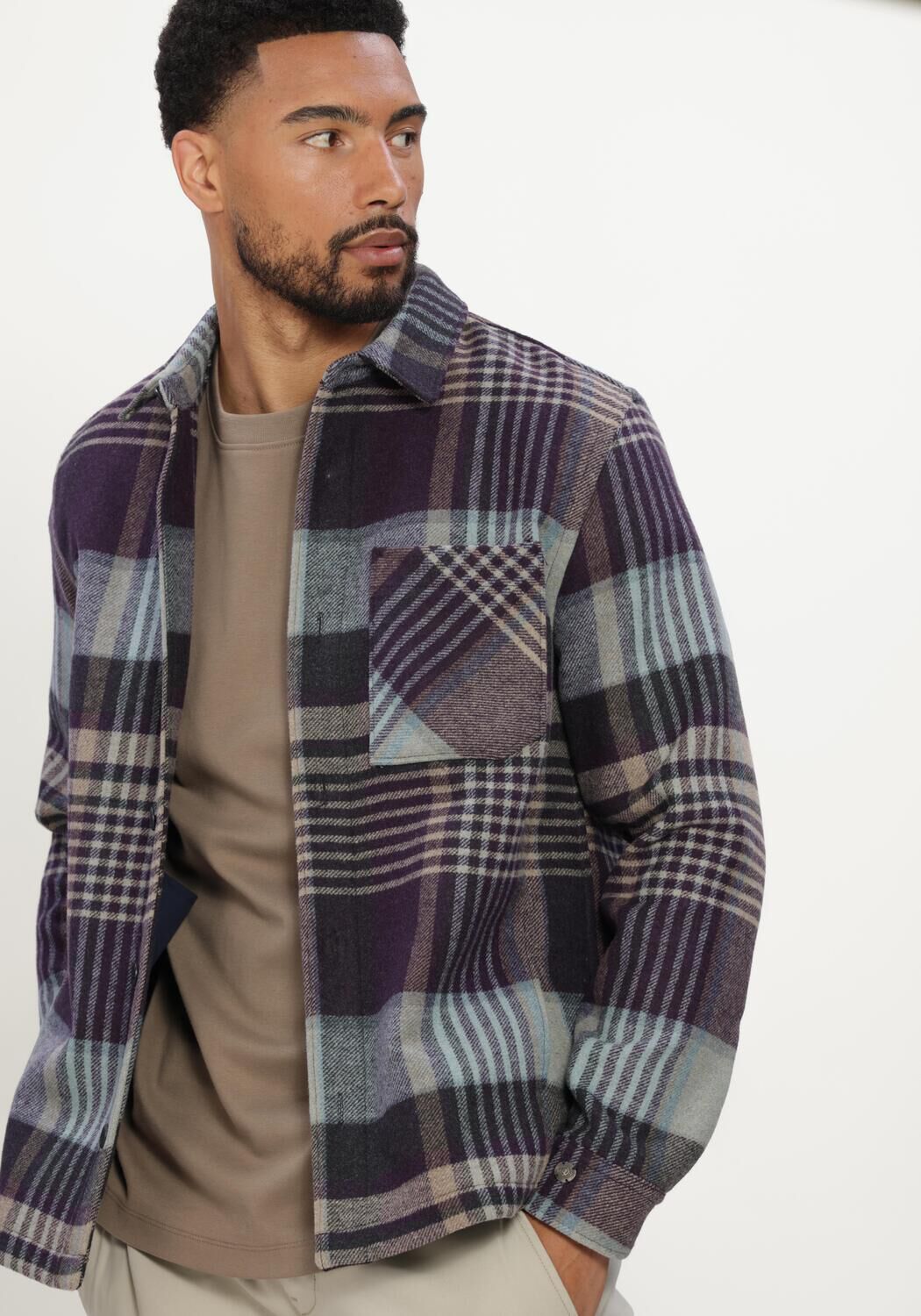 CAST IRON Surchemise LONG SLEEVE SHIRT WOOL BLEND CHECK en multicolore - large