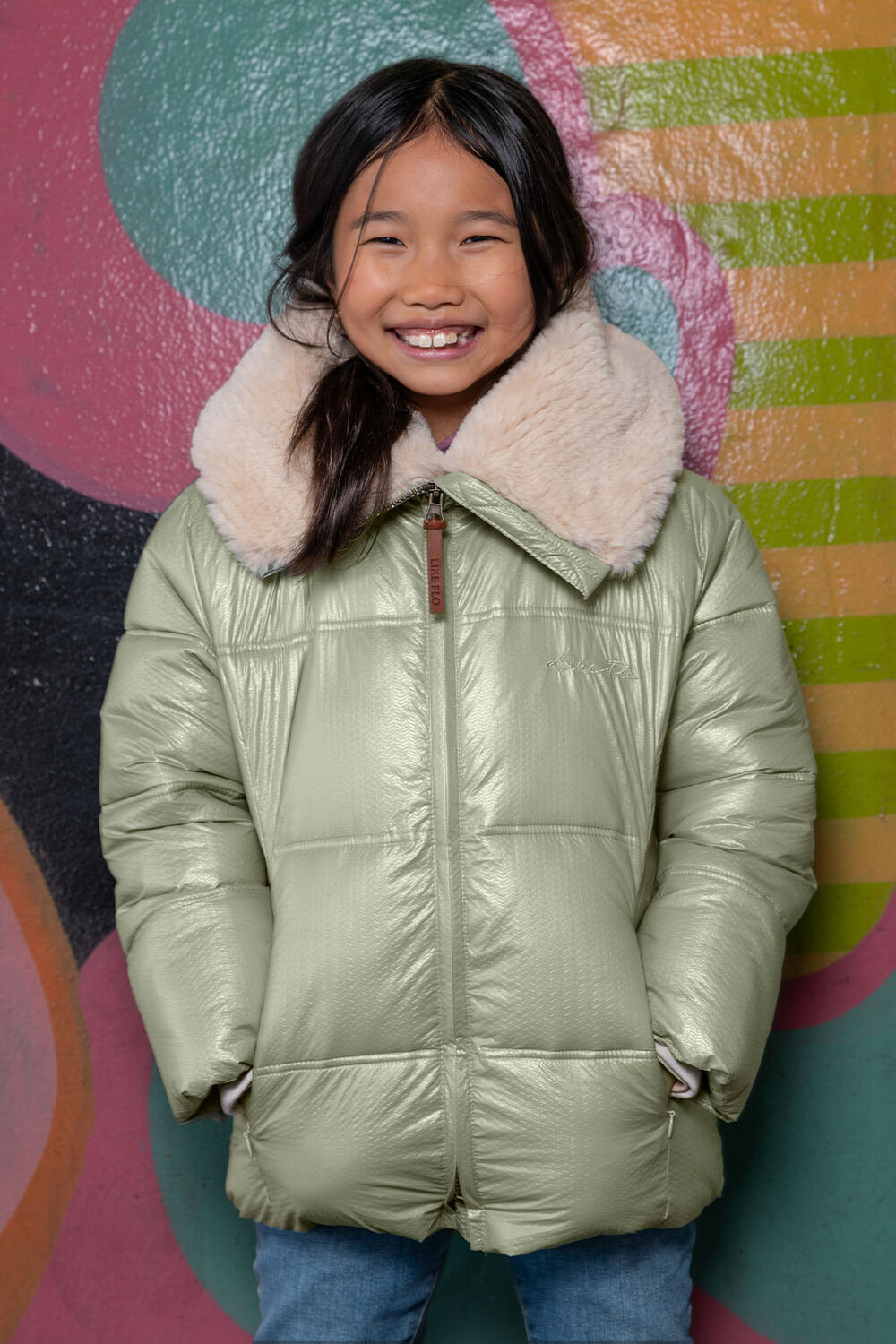 LIKE FLO Veste matelass&eacute; AMAYA FLO GIRLS SHORT FANCY HOODED JACKET Menthe - large