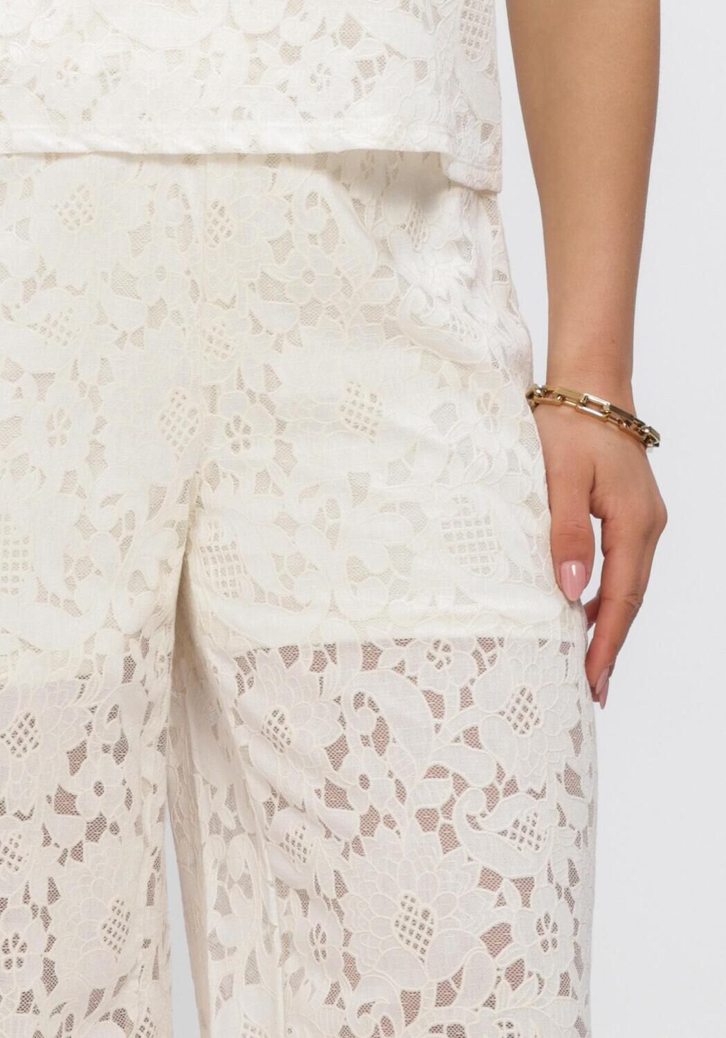 OBJECT Pantalon large OBJBIANCA MW WIDE PANT en blanc - large