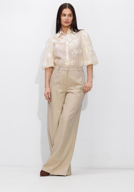 JANSEN AMSTERDAM PRIYA BLOUSE TE 773 SHORT PUFFED SLEEVE FLOWER EMBROIDERY Blouses &Eacute;cru - large