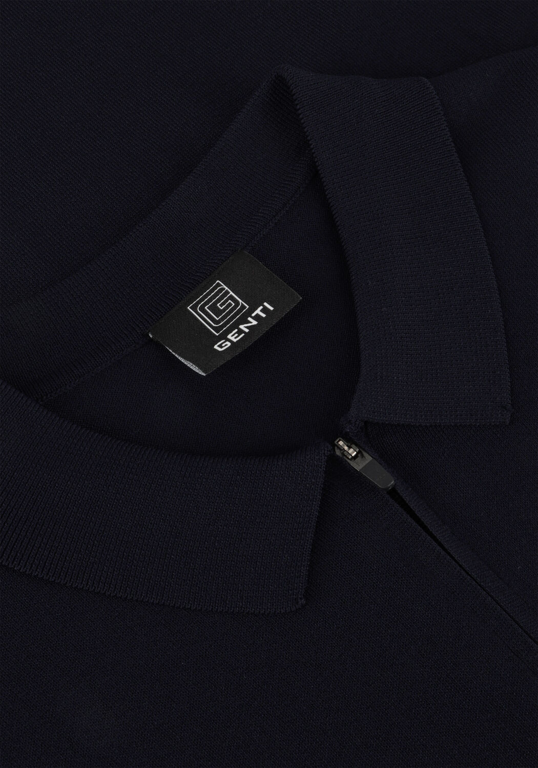 GENTI Polo POLO ZIP SS K2053-1260 Bleu fonc&eacute; - large