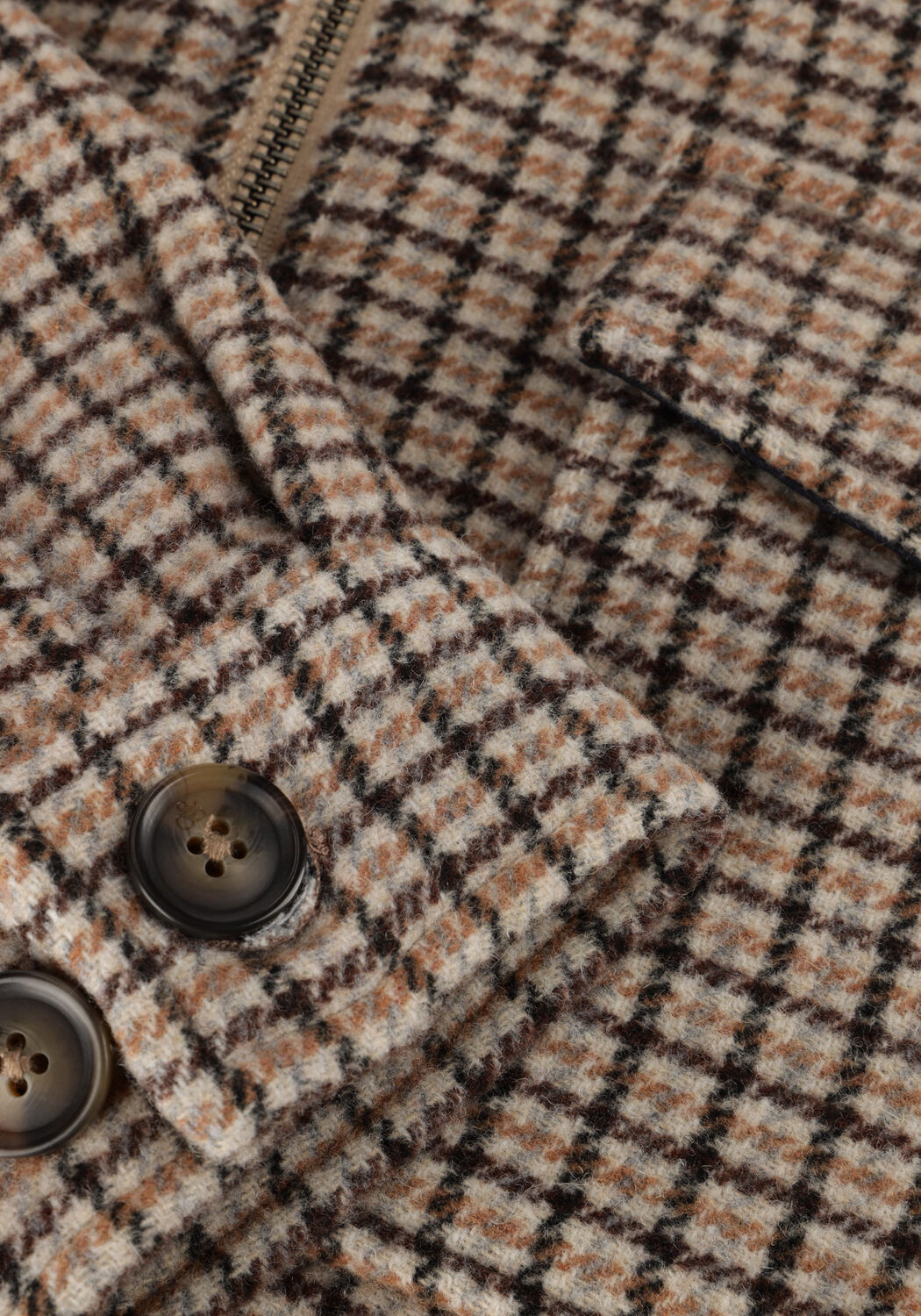 Beige SCOTCH & SODA Jack WOOL BLEND ZIP-THRU OVERSHIRT - large