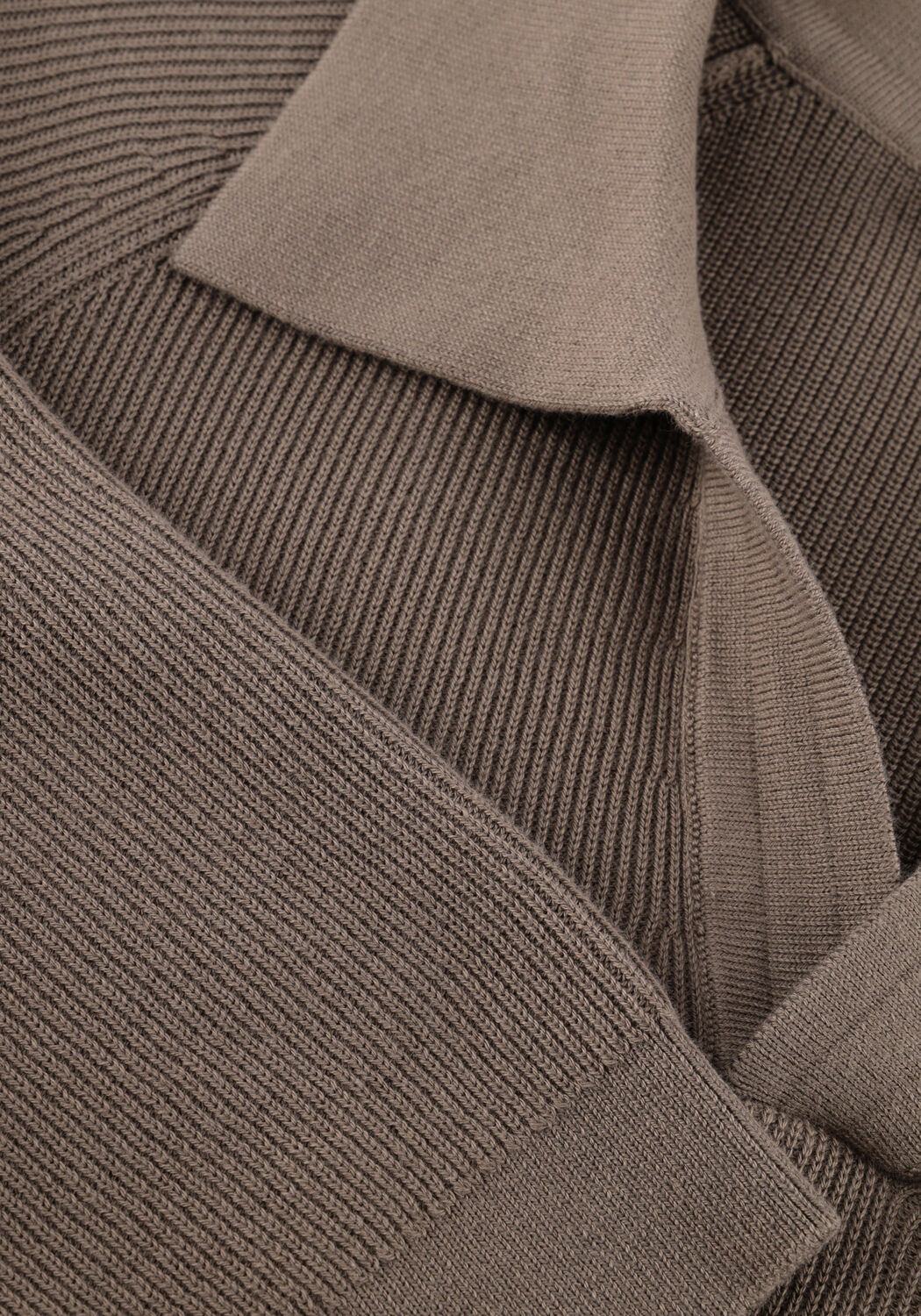PROFUOMO Polo POLO OPEN COLLAR RIB en taupe - large