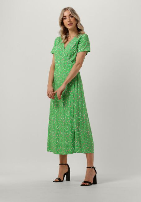 Groene OBJECT Midi jurk OBJEMA ELISE S/S LONG WRAP DRESS - large
