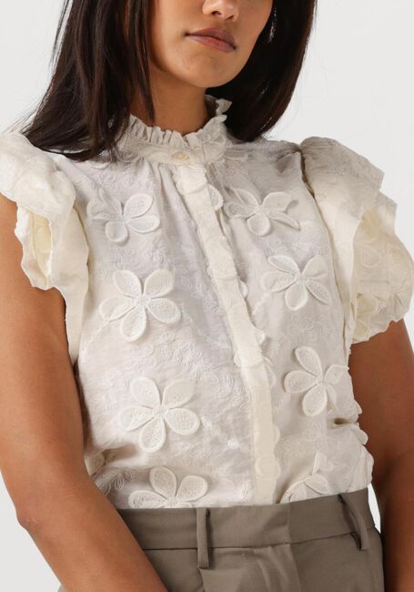 AAIKO T-shirt GEZANA EMBROIDERY VIS 671 en blanc - large