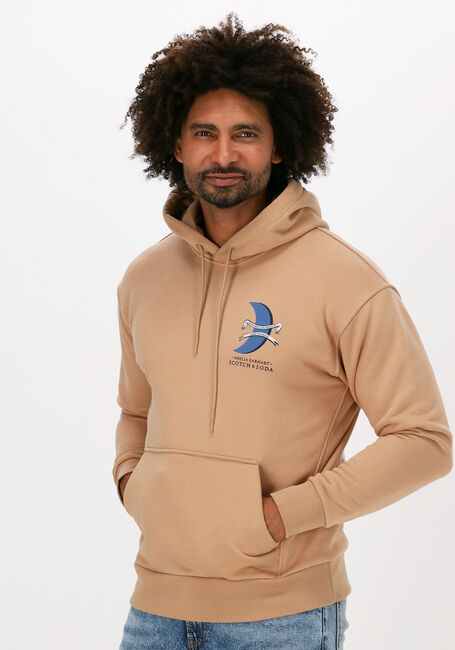 SCOTCH & SODA Chandail 164108 - UNISEX - HOODY WITH " en beige  - large