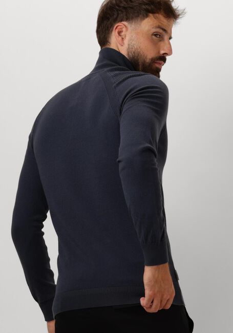 CAST IRON Pull HALF ZIP COLLAR ESSENTIAL COTTON STRETCH en bleu - large