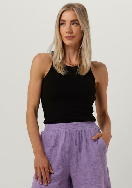MINUS Haut MALUNA GOTS RIB TOP en noir - large