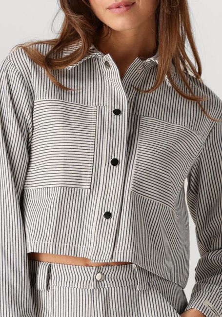 Blauwe COLOURFUL REBEL  RUBY CROPPED STRIPED BLOUSE - large