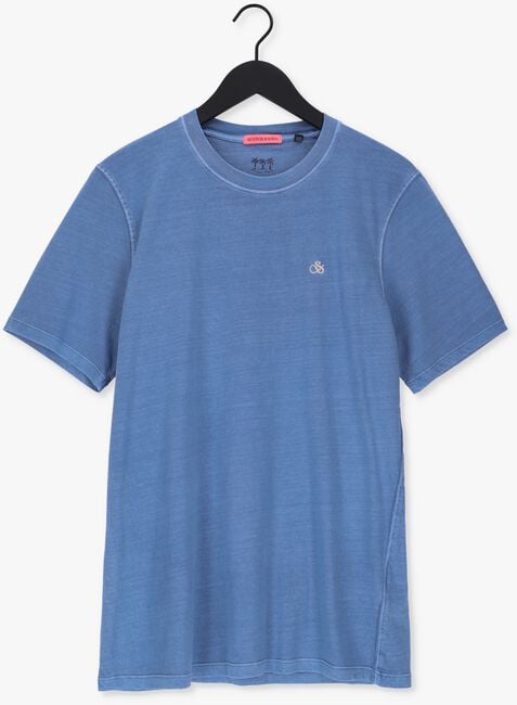 SCOTCH & SODA T-shirt GARMENT-DYED CREWNECK TEE WITH EMBROIDERY LOGO Bleu clair - large